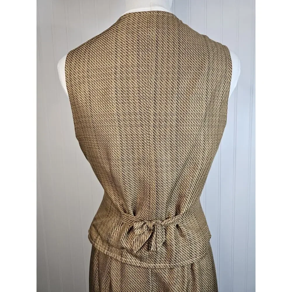 Cambridge‎ Dry Good Vintage Vest & Skirt Set Size XS/S Equestrian Rayon Horses